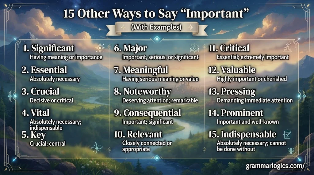 Other Ways to Say “Important”