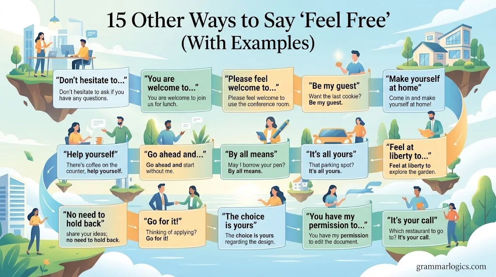15 Other Ways to Say “Feel Free” (With Examples)