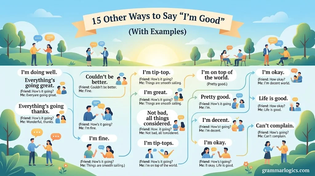 15 Other Ways to Say “I’m Good” (With Examples)