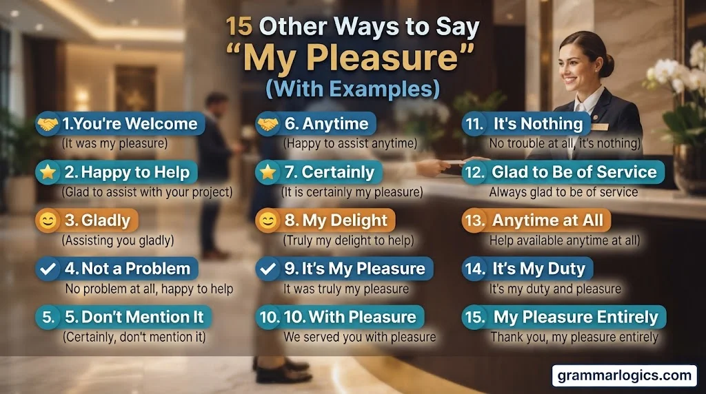 15 Other Ways to Say “My Pleasure” (With Examples)