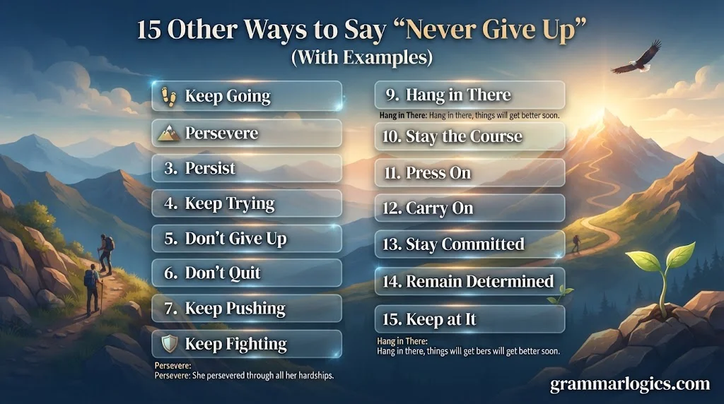 Other Ways to Say “Never Give Up”